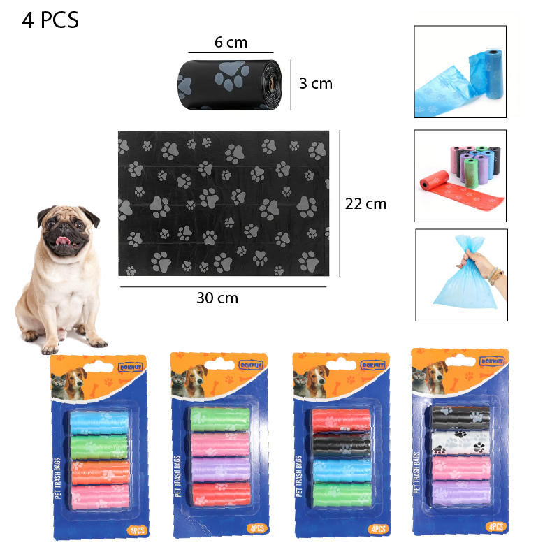 BOLSAS PARA BASURA ESTAMPADAS 4 ROLLOS
