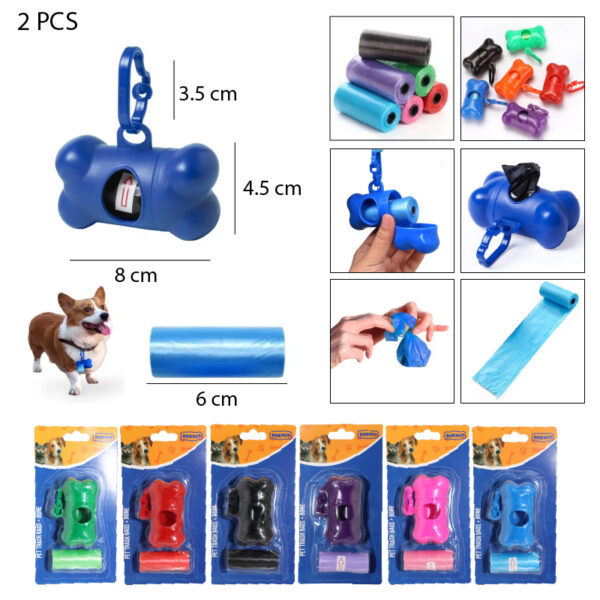 DISPENSADOR DE BOLSAS CON FORMA DE HUESO + 1 ROLLO