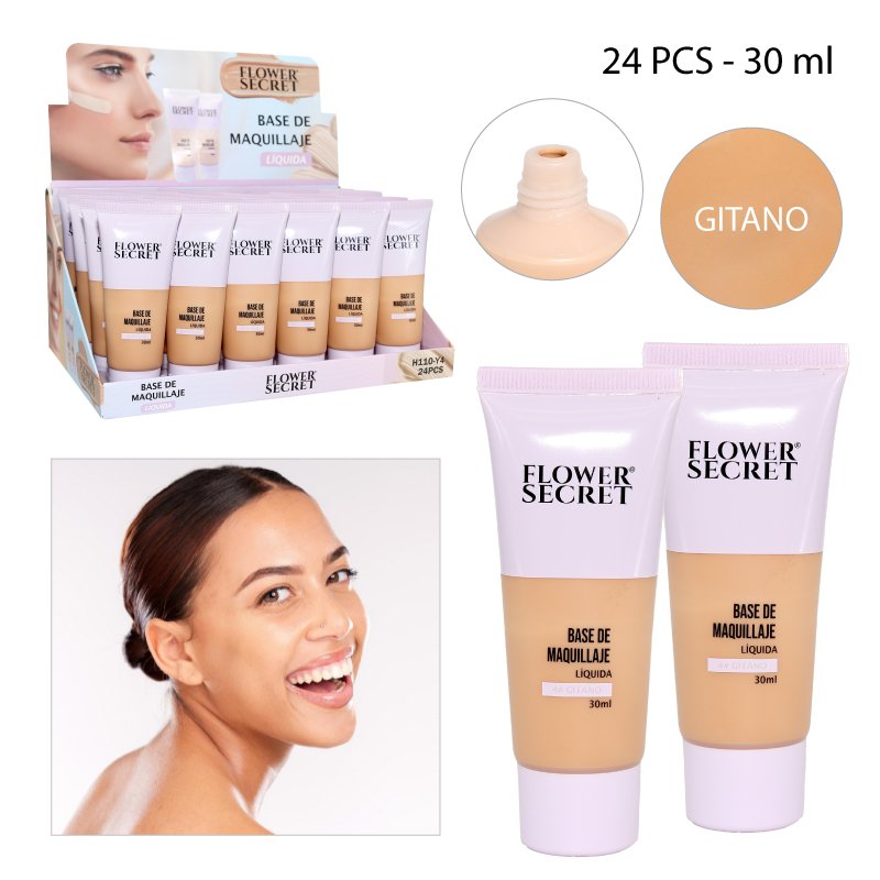 BASE DE MAQUILLAJE LÍQUIDA, TONO 4# GITANO - 30 ML