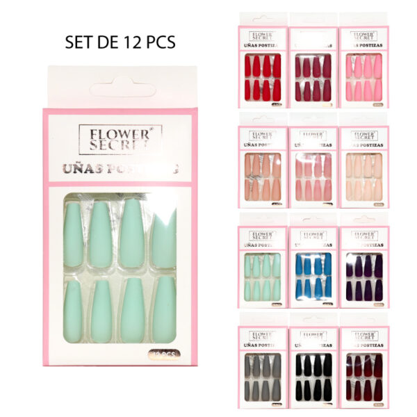 SET 12 UÑAS POSTIZAS BALLET MATTE