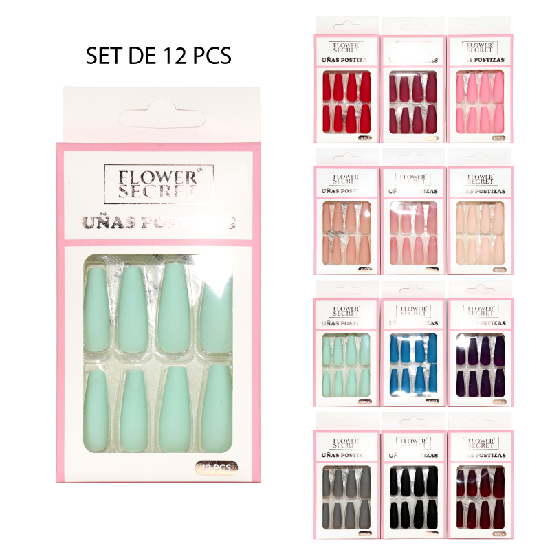 SET 12 UÑAS POSTIZAS BALLET MATTE