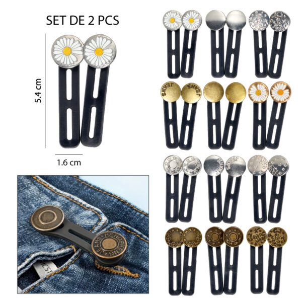 SETS 2 EXTENSORES CORTOS PARA PANTALONES CON DISEÑOS
