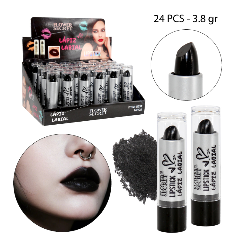 LABIAL EN BARRA COLOR NEGRO - 3.8 GR