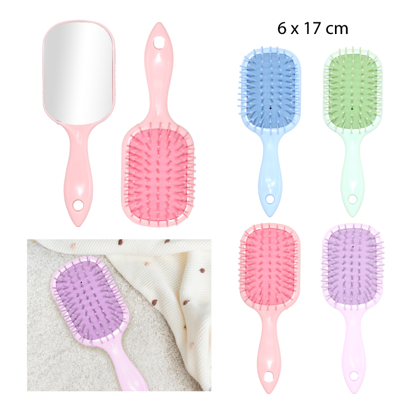 CEPILLO RECTANGULAR PARA EL CABELLO CON ESPEJO
