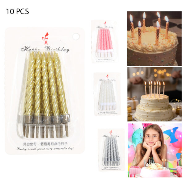 VELAS DE CUMPLEAÑOS DE COLORES PERLADA