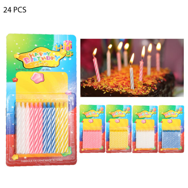 VELAS DE CUMPLEAÑOS CUATRO COLORES