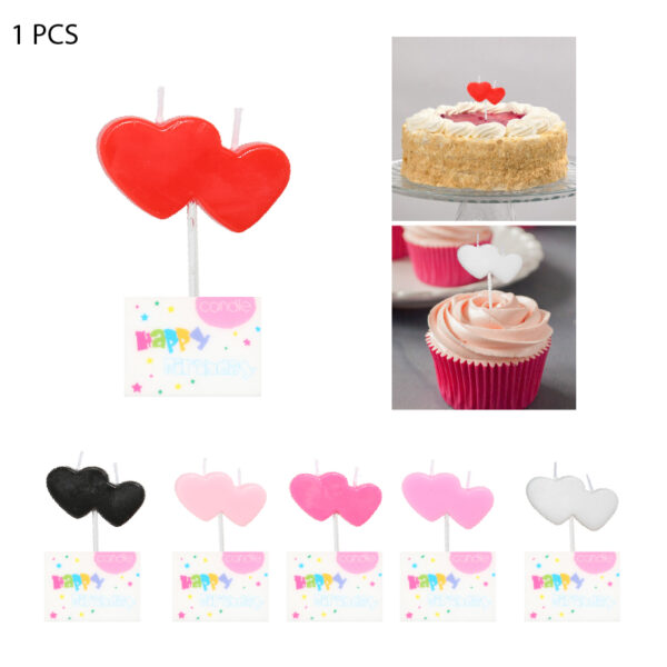 VELAS DE CUMPLEAÑOS DOBLE CORAZÓN