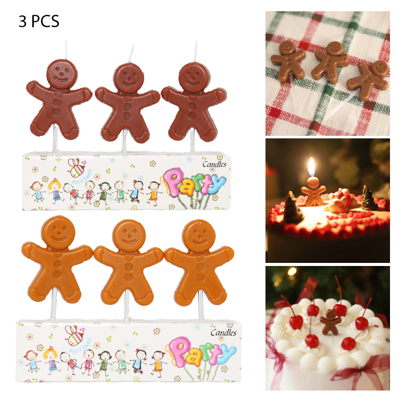 VELAS DE CUMPLEAÑOS HOMBRE DE JENGIBRE 3 PCS