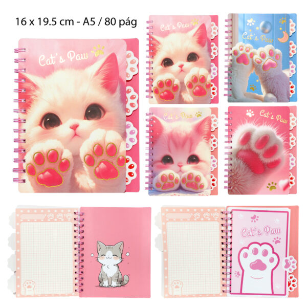 LIBRETA PORTADA GATITOS "CAT'S PAW!" - A5 / 80 PÁGINAS