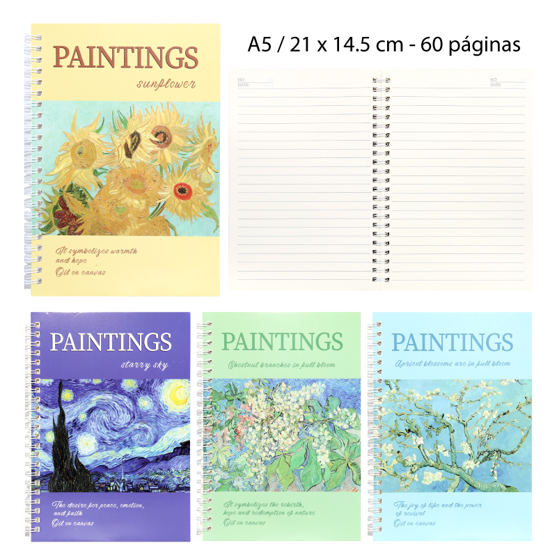 LIBRETA PORTADA DE PINTURAS - A5 / 60 PÁGINAS