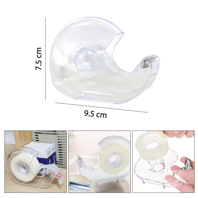 DISPENSADOR TRANSPARENTE DE CINTA ADHESIVA