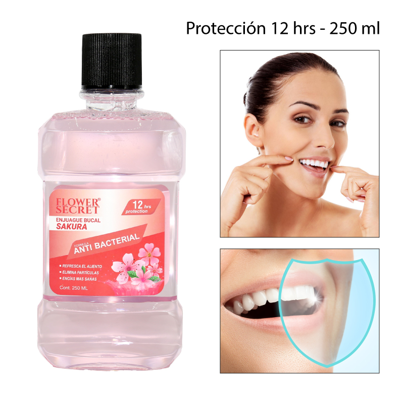 ENJUAGUE BUCAL ANTIBACTERIAL SABOR SAKURA - 250 ML