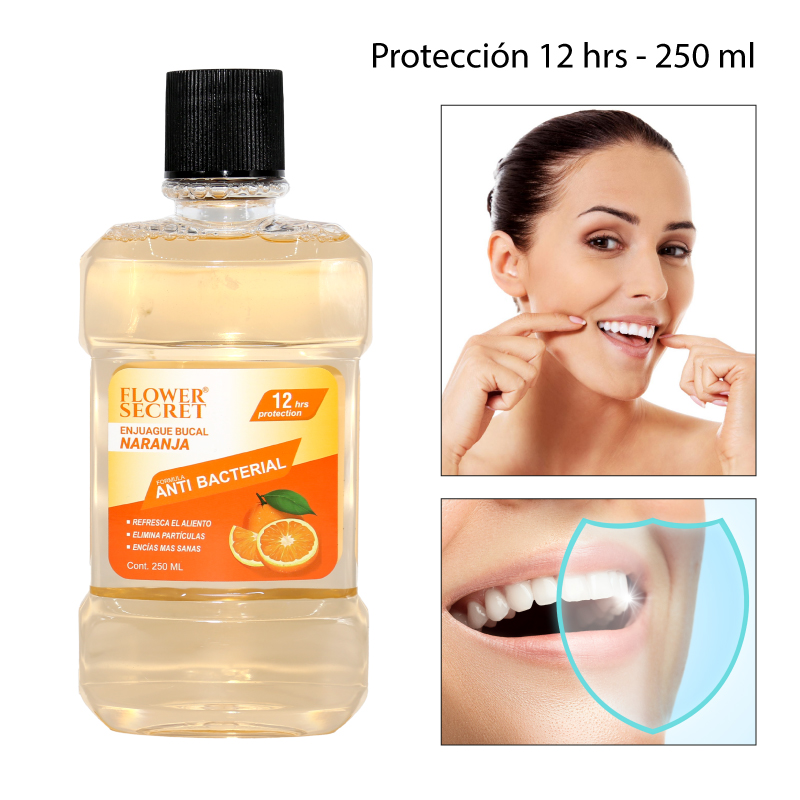 ENJUAGUE BUCAL ANTIBACTERIAL SABOR NARANJA - 250 ML