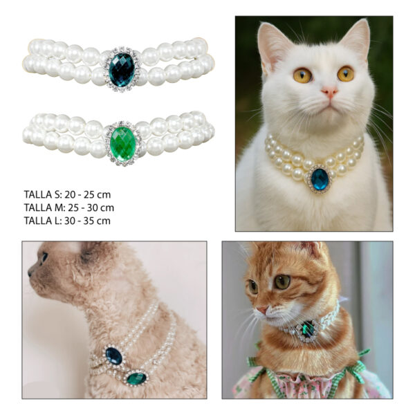 COLLAR DOBLE DE PERLAS VINTAGE PARA MASCOTAS