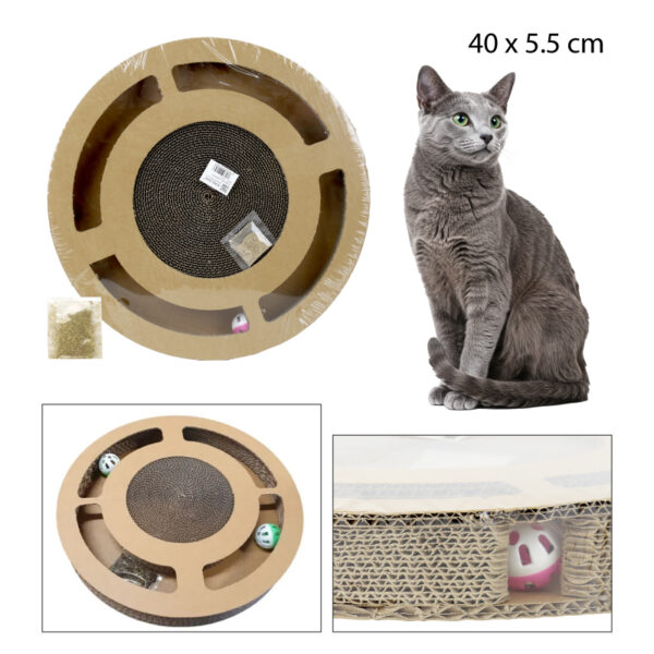 RASCADOR PARA GATOS REDONDO INTERACTIVO - 40 CM
