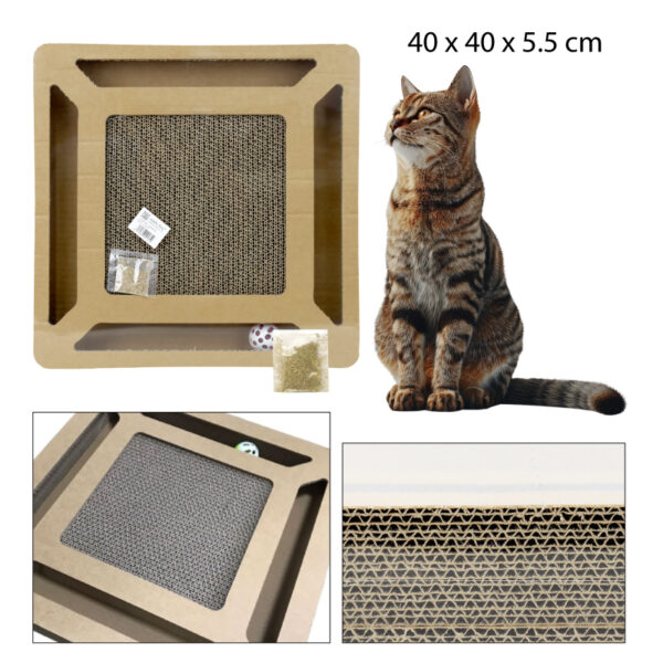 RASCADOR PARA GATOS CUADRADO INTERACTIVO - 40 X 40 CM