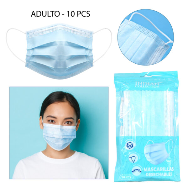 SET DE 10 MASCARILLAS DESECHABLES