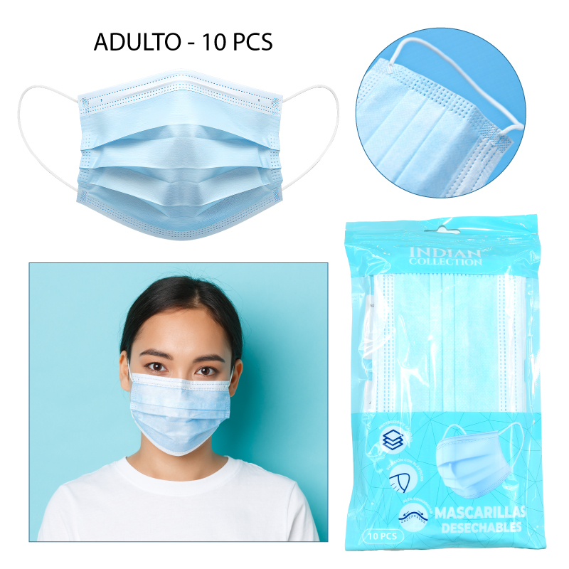 SET DE 10 MASCARILLAS DESECHABLES