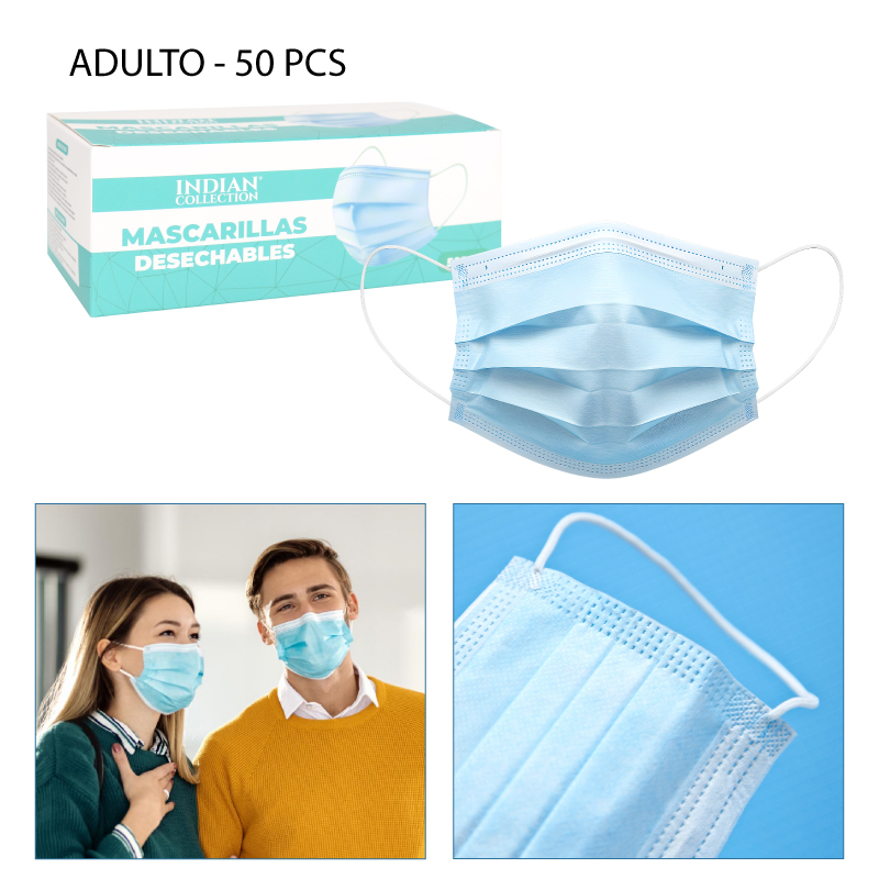 SET DE 50 MASCARILLAS DESECHABLES