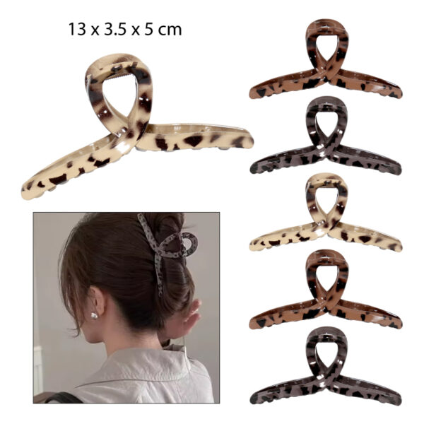 PINZAS PARA EL CABELLO DISEÑO CURVO ANIMAL PRINT - 13 CM