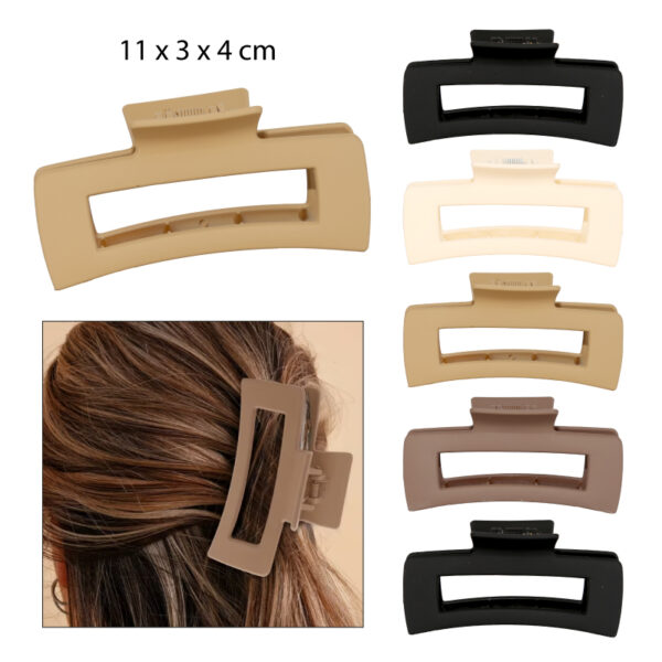 PINZAS PARA EL CABELLO DISEÑO RECTANGULAR MATTE - 11 CM