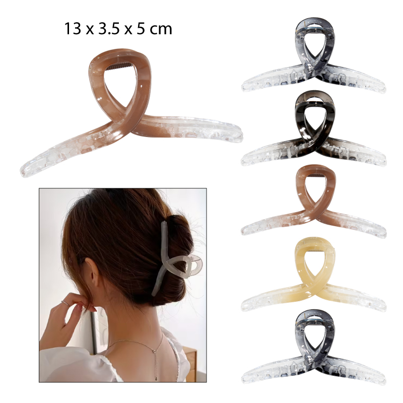PINZAS PARA EL CABELLO DISEÑO CURVO DEGRADADO - 13 CM