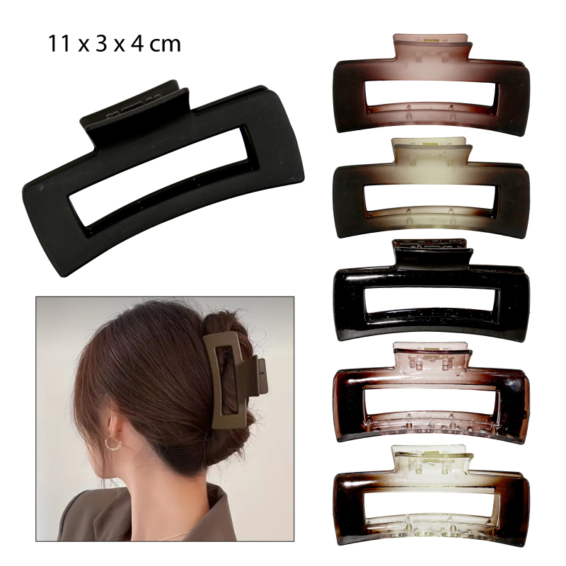 PINZAS PARA EL CABELLO DISEÑO RECTANGULAR DEGRADADO - 11 CM