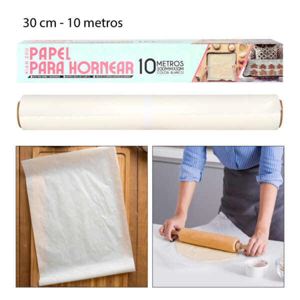 PAPEL PARA HORNEAR BLANCO - 10 MTS X 30 CM