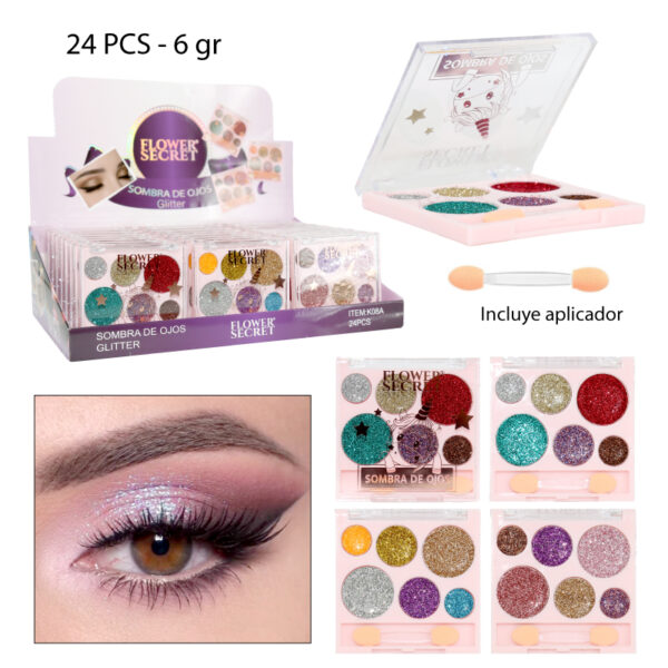 SOMBRA DE OJOS CON GLITTER - 6 GR