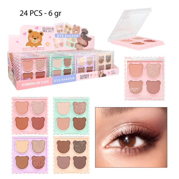 PALETA DE 4 SOMBRAS TONOS NUDE, OSITO - 6 GR