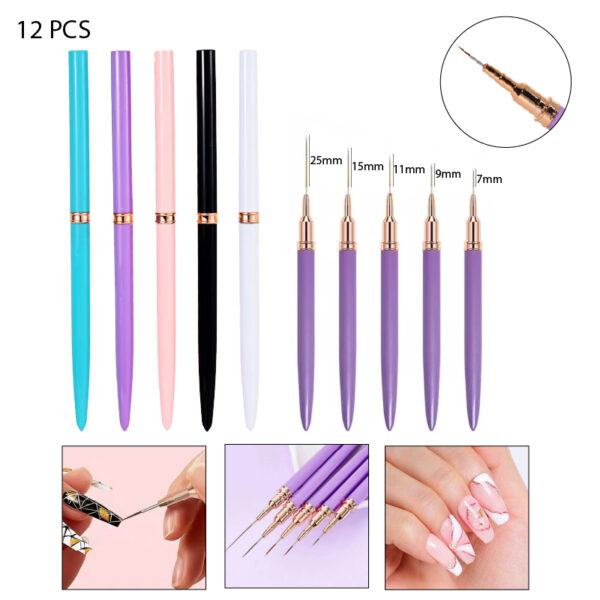 PINCELES LINER PARA DECORACION DE UÑAS