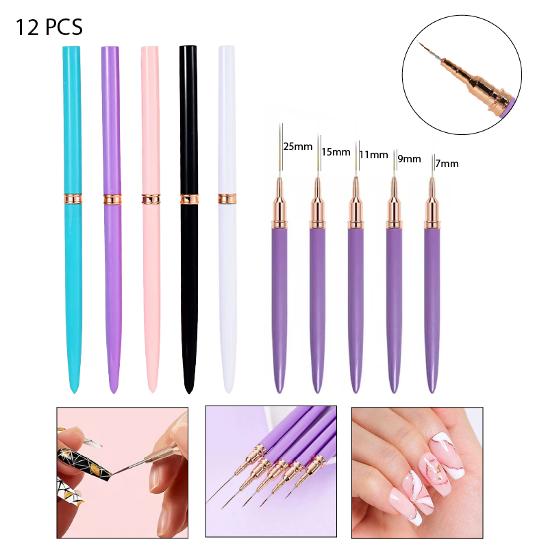 PINCELES LINER PARA DECORACION DE UÑAS