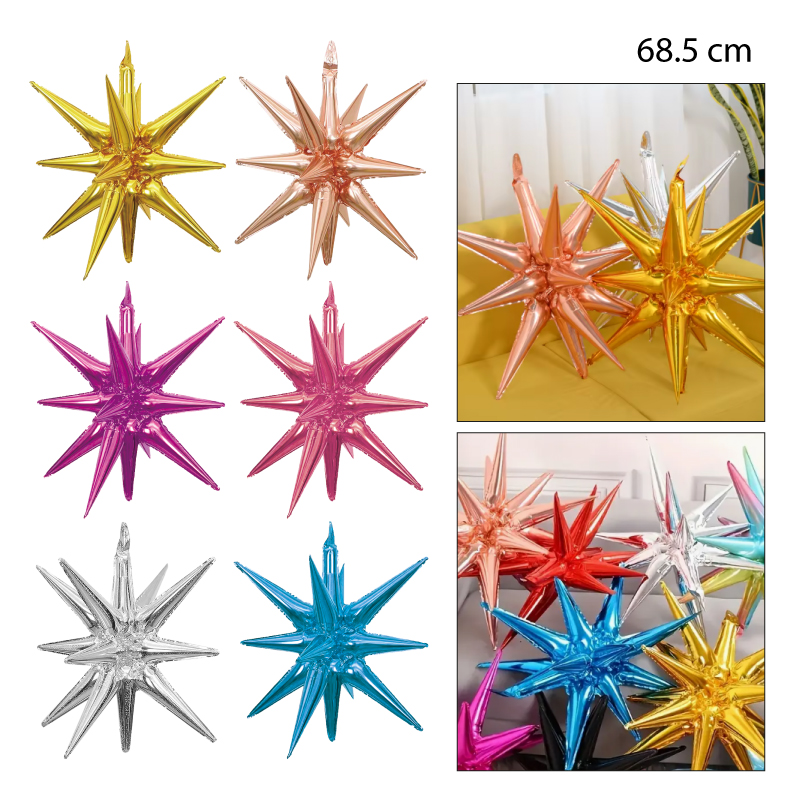 GLOBOS METÁLICOS, ESTRELLA EXPLOSIVA - 68.5 CM