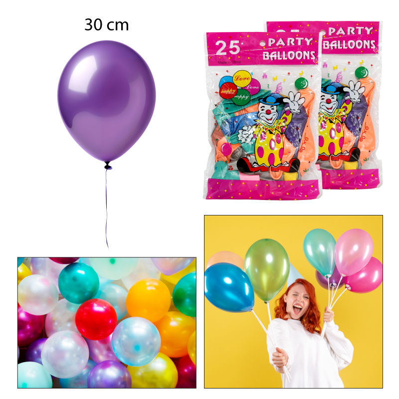 SET DE 25 GLOBOS PARA CUMPLEAÑOS Y FIESTAS