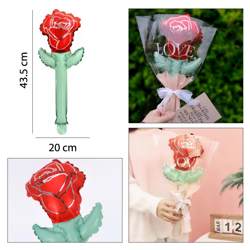 GLOBOS DE ROSAS - 43.5 CM