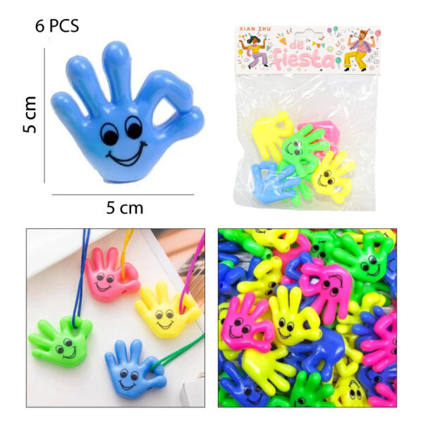 SET 6 SILBATOS PLÁSTICOS DE COLORES - MANITO SONRIENTE