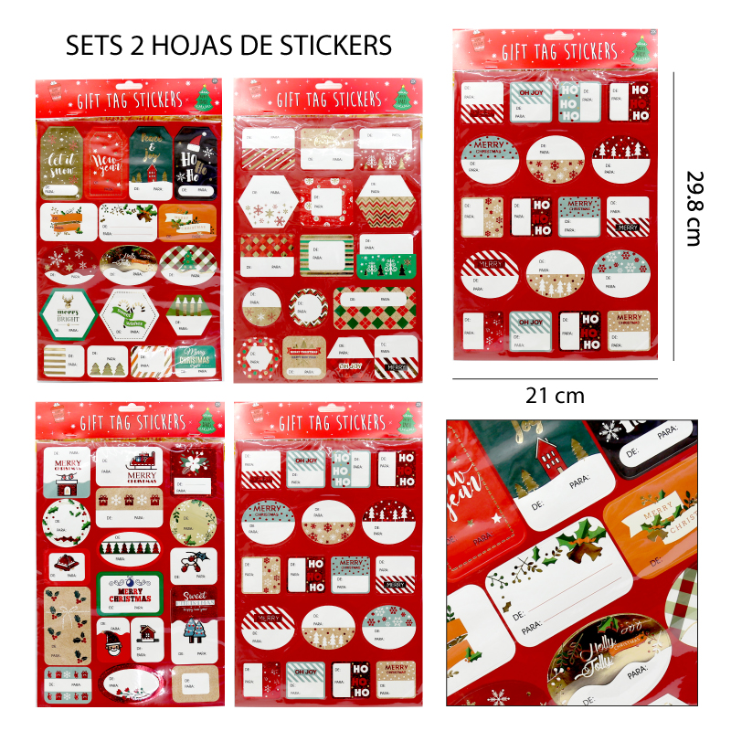 ETIQUETAS ADHESIVAS DE NAVIDAD PARA REGALOS