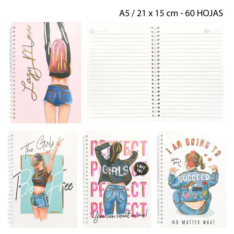 LIBRETA PORTADA "GIRLS"- 60 HOJAS