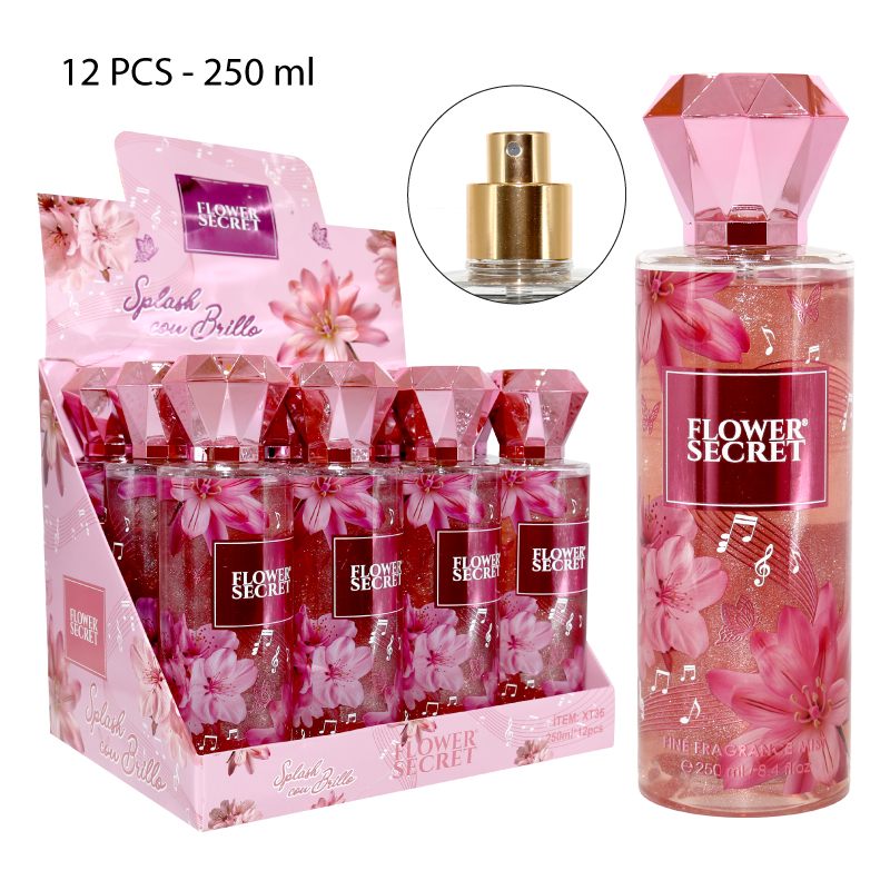 PERFUME SPLASH CON BRILLOS PARA MUJER, EDICIÓN DIAMANTE - 250 ML