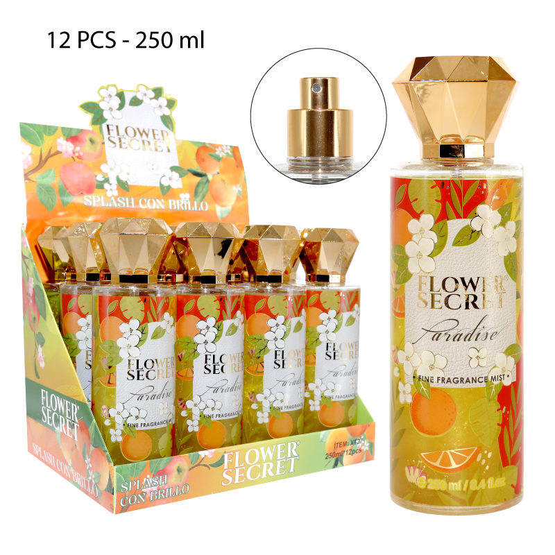 PERFUME SPLASH CON BRILLOS PARA MUJER, EDICIÓN DIAMANTE - 250 ML