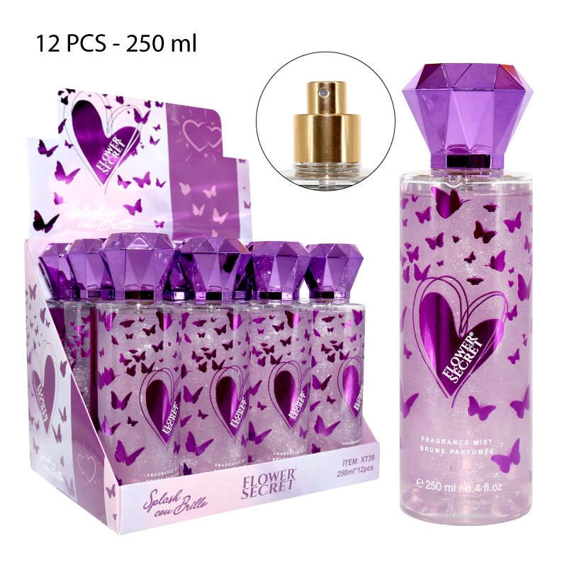 PERFUME SPLASH CON BRILLOS PARA MUJER, EDICIÓN DIAMANTE - 250 ML