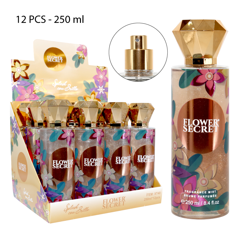 PERFUME SPLASH CON BRILLOS PARA MUJER, EDICIÓN DIAMANTE - 250 ML
