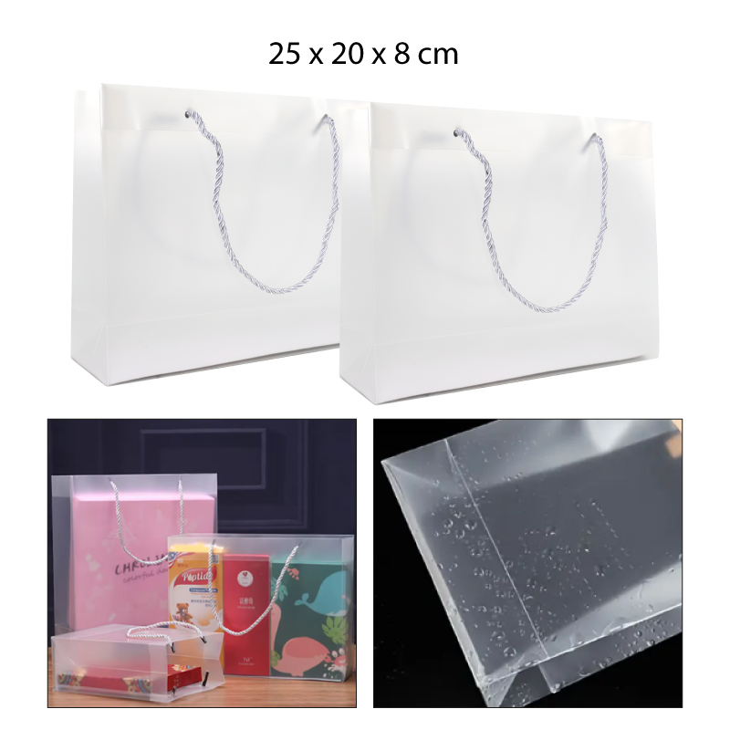 BOLSA DE REGALO TRANSPARENTE DE PVC - 25 X 20 CM