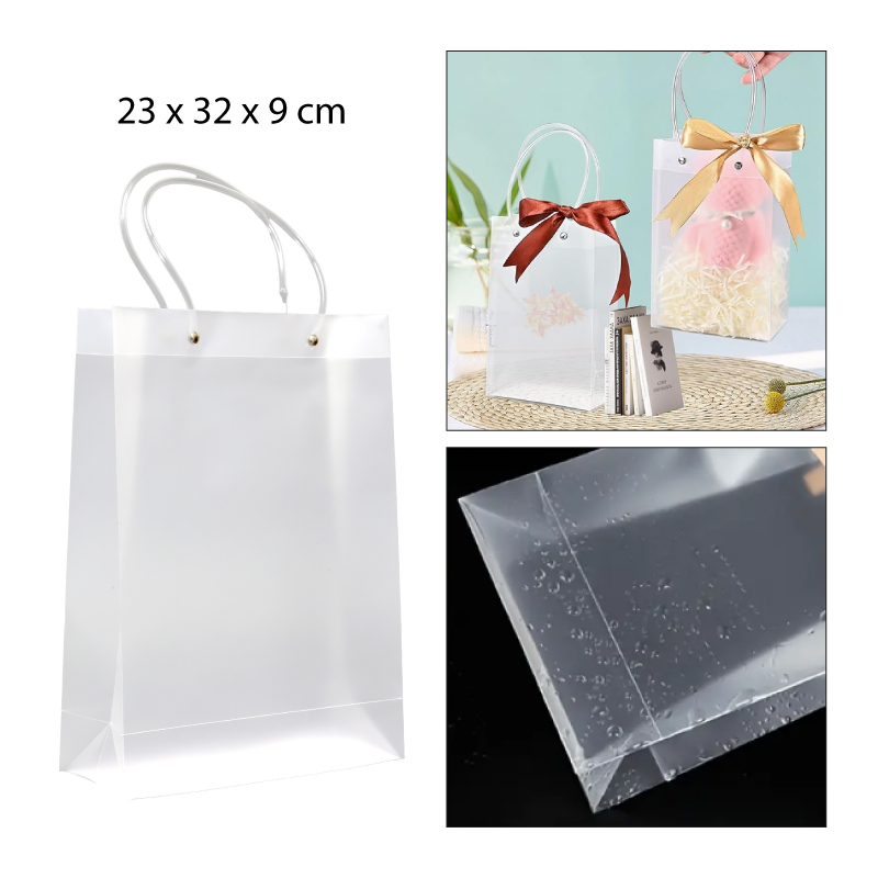 BOLSA DE REGALO TRANSPARENTE DE PVC - 23 X 32 CM