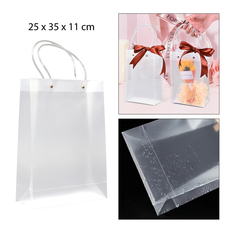 BOLSA DE REGALO TRANSPARENTE DE PVC - 25 X 35 CM