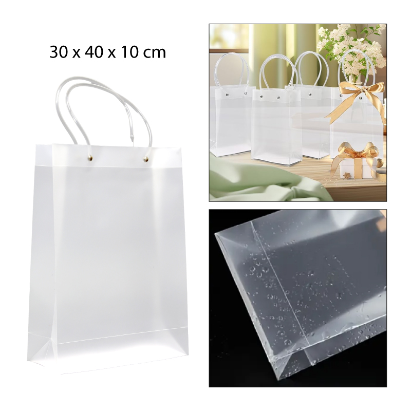 BOLSA DE REGALO TRANSPARENTE DE PVC - 30 X 40 CM
