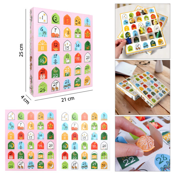 CAJA NAVIDEÑA DE ADVIENTO, 30 DÍAS - 25 X 21 CM