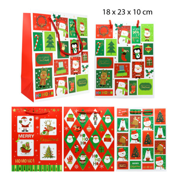 BOLSA DE REGALO DISEÑO NAVIDEÑO - 18 CM