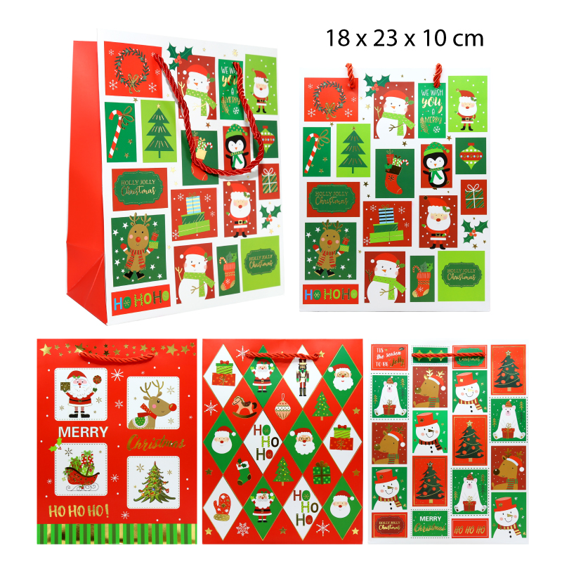 BOLSA DE REGALO DISEÑO NAVIDEÑO - 18 CM