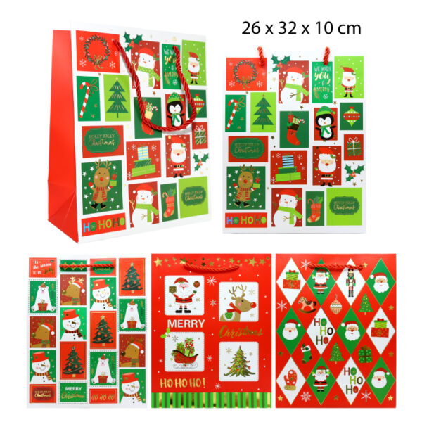 BOLSA DE REGALO DISEÑO NAVIDEÑO - 26 CM